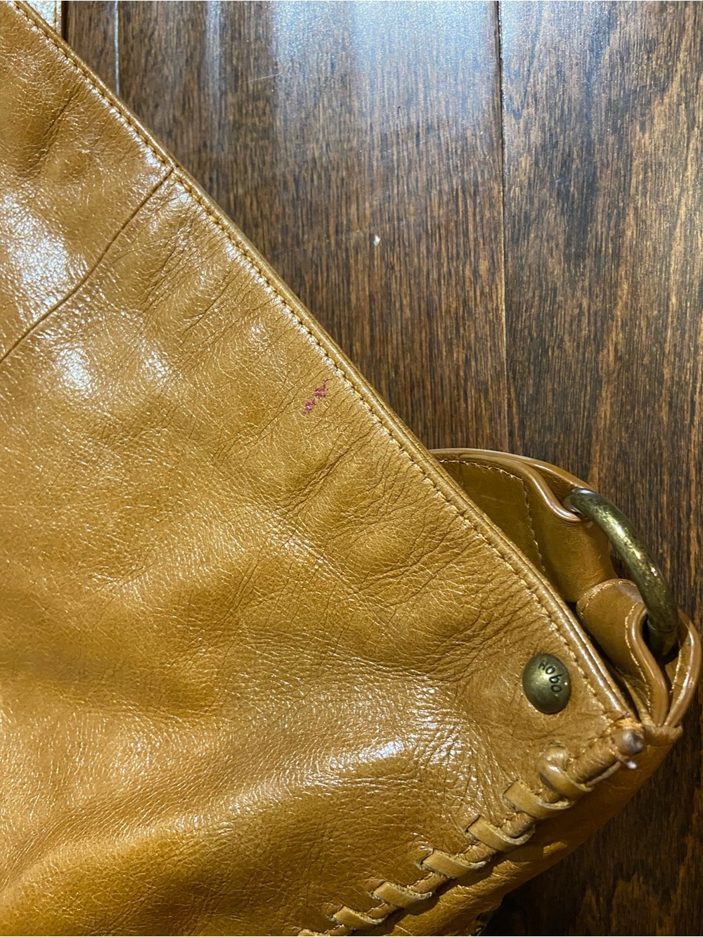 Hobo tan braid leather shoulder bag - Picture 8 of 12